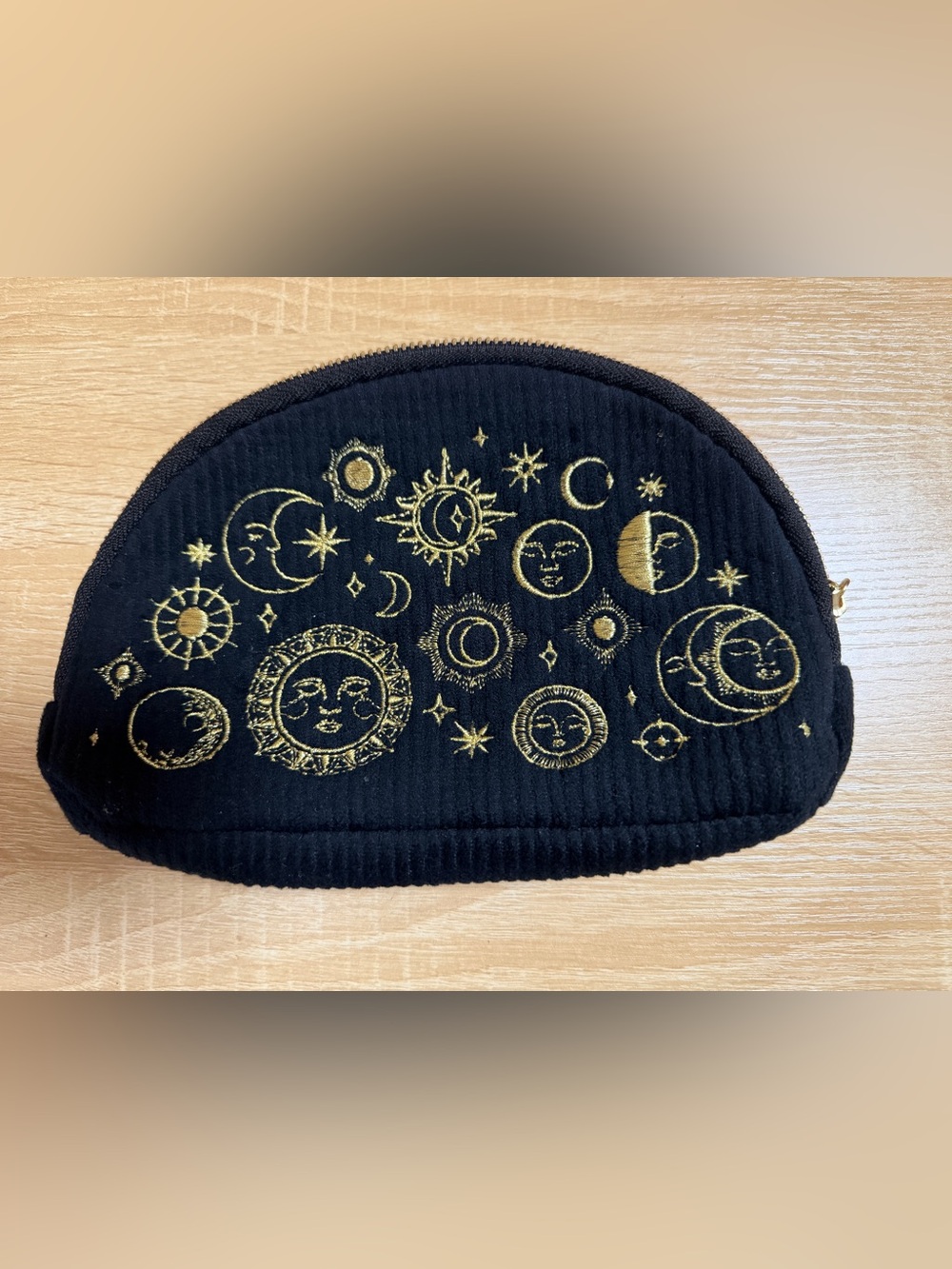 Black and Gold Celestial Astrology Zip Pouch Paper Source